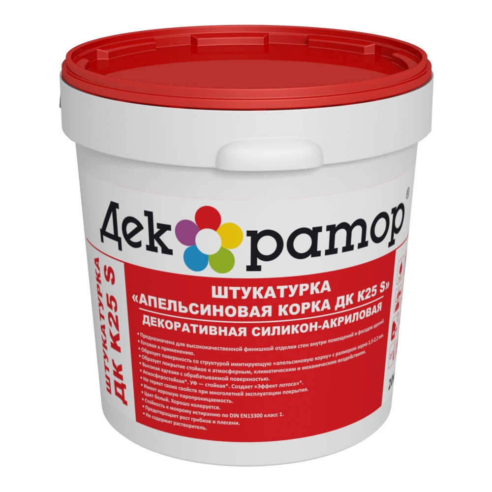 5129274e951111eaff8c9c8e9956ba7a_513e7a18951111eaff8c9c8e9956ba7a Декоративная штукатурка силикон-акриловая Декоратор "Апельсиновая корка" ДК К25S 2,0мм (25кг) — изображение 1