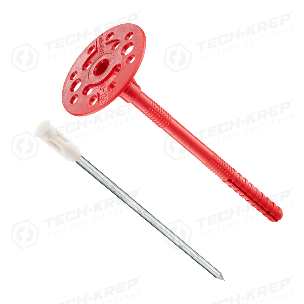976bdea1feca11ed94cd00155d000500_3da1aed70c1711ee94ce00155d000500 Дюбель-гвоздь для изоляции IZL-T 10Lх180 с металлическим гвоздем и термоголовкой 500 шт (ЦБ-008386) — изображение 1