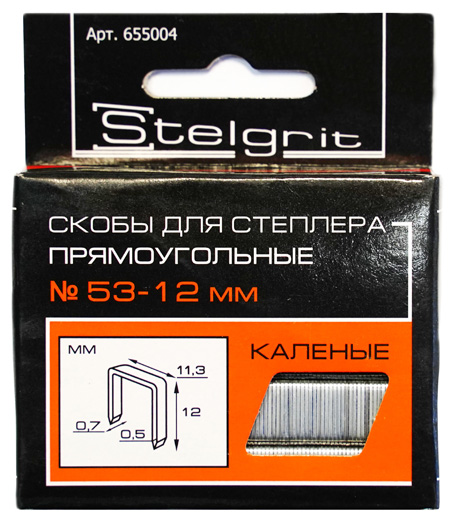 bf51483169e411ef98f69c8e9956ba7c_bf51483269e411ef98f69c8e9956ba7c Cкобы для мебельного степлера каленые 12x0,7 мм 1000 шт/уп "Stelgrit" (TOOLFOR) 655004 — изображение 1