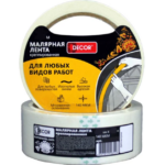Малярная лента 19х50м, креппированная, 140мкм DECOR (789-1950)(135шт/уп)
