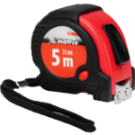 Рулетка  5мх25мм, Status magnet fixation, обрезин. корпус, зацеп с магнитом /Matrix (31029)